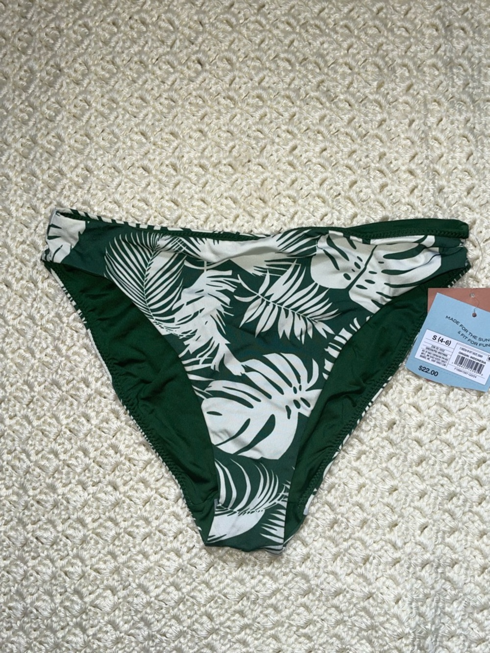 Shade & Shore Target Green Tropical Leaf Bikini Bottom